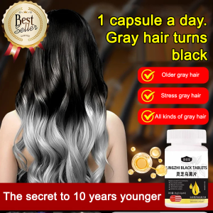 【Buy 3 Get 2 Free】Lingzhi Black Tablets Food Supplements Internal Adjustment to Nourish Black Hair from Within Herbal Plant Extracts Lingzhi Black Tablets灵芝乌黑片