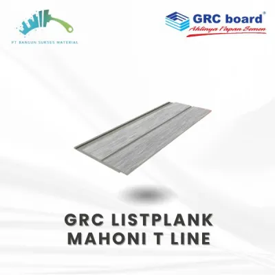 GRC BOARD-PAPAN GRC Lisplank & Fasad MAHONI T-LINE Series Tebal 10 mm 3 Meter – Motif Kayu untuk Dinding Plafon & Dekorasi