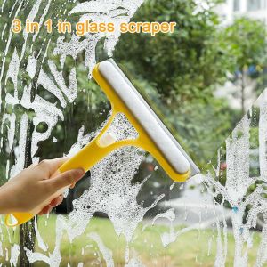 3 in 1 Double-side Glass Wiper Multifunctional Car Windshield Window Cleaner Windows Squeegee with Spray Bottle