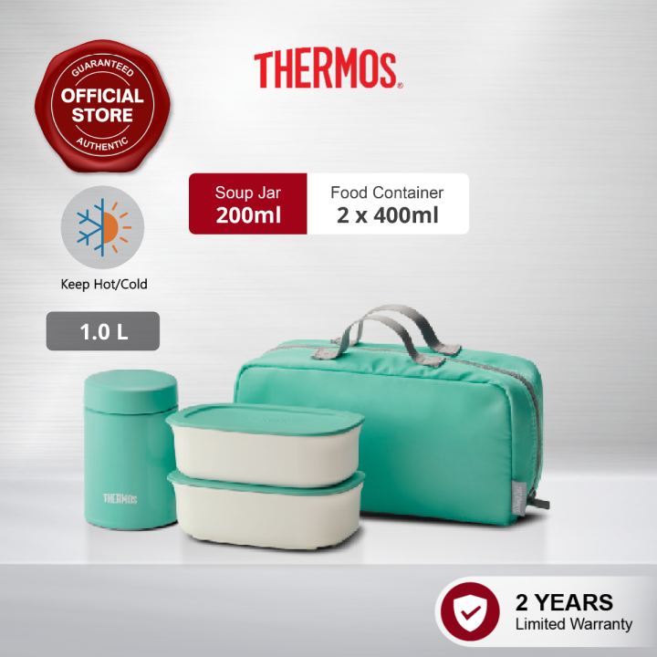 Thermos 200ml Soup Jar + 2pcs 300ml Food Container Set [JEA800(MNT