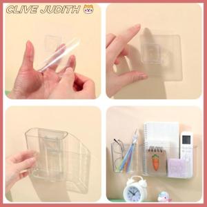 CISWGE Transparent Wall Storage Box Wall-mounted No Punch Bedside Racks Home Key Cosmetic Hanging Wall Mounted Organizer Storage Box
