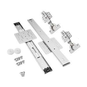 Concealed Cabinet Door Sliding Mechanism Innovative Flip Up Folding Door Tracks for Easy Access Clutter Frees Appearance