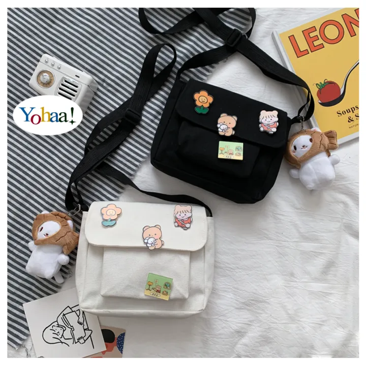 Túi Đeo Chéo Mini Vải Canvas Kèm 4 Sticker Siêu Dễ Thương Phong Cách ...