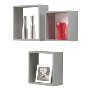 Rak Dinding Kayu Minimalis Kotak Persegi Hiasan Dinding 1 Set