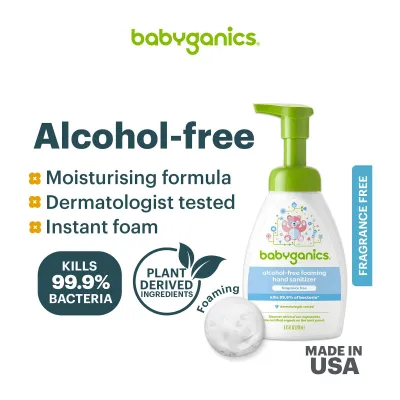 Babyganics Alcohol Free Foaming Hand Sanitizer Fragrance Free 249ml