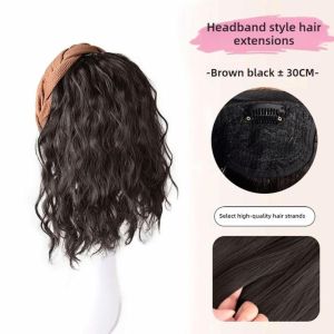 MINIMALUX Long Wavy Curly Headband Hair Extension U-Shape Wig Clip Cute Natural Hairpieces Synthetic Women