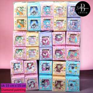 UK 15X15 CM DIAMOND PAINTING STIKER MANIK DIY SWAROVSKY KARAKTER MAINAN EDUKASI KREATIFITAS ANAK  MAINAN EDUKASI TEMPEL SENI KERAJINAN ANAK