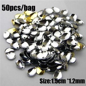A5TG 50pcs Âm trầm Rung động Sequin VIB Lure Lưỡi dao Thìa loại Con quay thu hút câu cá