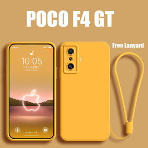 Silicone Case for Xiaomi POCO F4 GT F5 X4 M4 Mi 13 12T 12 11 Lite Civi 2 Redmi 10A K60 Note 12 11 11S Pro Pro+ Ultra 4G 5G Official Original Straight Edge with Lanyard Phone Case Lens Protector Cover Casing N27-1