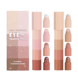 2Pcs Eyeshadow Pencil Matte Fine Glitter Smooth Eyeshadow Stick Pencil Highly Pigmented Eyeshadow Highlighters Stick