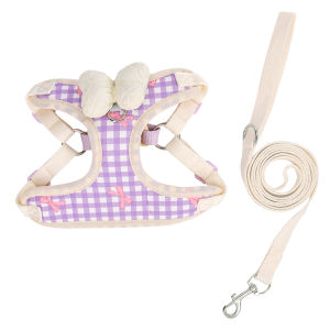 Mojioo สายจูงสุนัขแบบ H ระบายอากาศได้แบบไม่ดึงสายจูงสุนัข & สายจูง-Easy On/ปิดพร้อมห่วงและที่จับหน้าอกดีไซน์ป้องกันการหนีพร้อมตัวหนีบฝึกหัดและที่ใส่กระเป๋าอึ