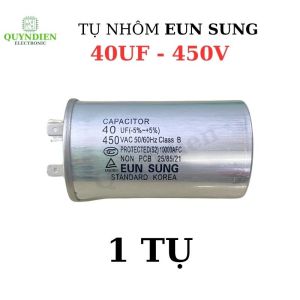 Tụ Đề Tụ Nhôm Tụ Ngậm 40uF 450V Tụ Kapa EUNSUNG Kích Thước 85x50mm Tụ 65 CBB 40MF Chữ Ngang - Linh Kiện Quỳnh Diễn