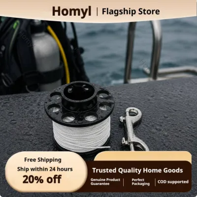 Homyl 2 Pieces POM Material SMB Reel Diving Spool with Bolt Clip Lightweight and Compact Diving SMB Kit High Visibility