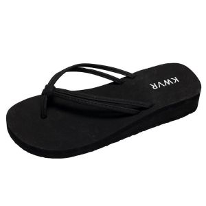[Free Shipping] Korean-Style Thin-Strap Beach Sandals Versatile For Travel With A 3Cm Wedge Heel Thick Sole And Non-Slip Design Perfect For Summer