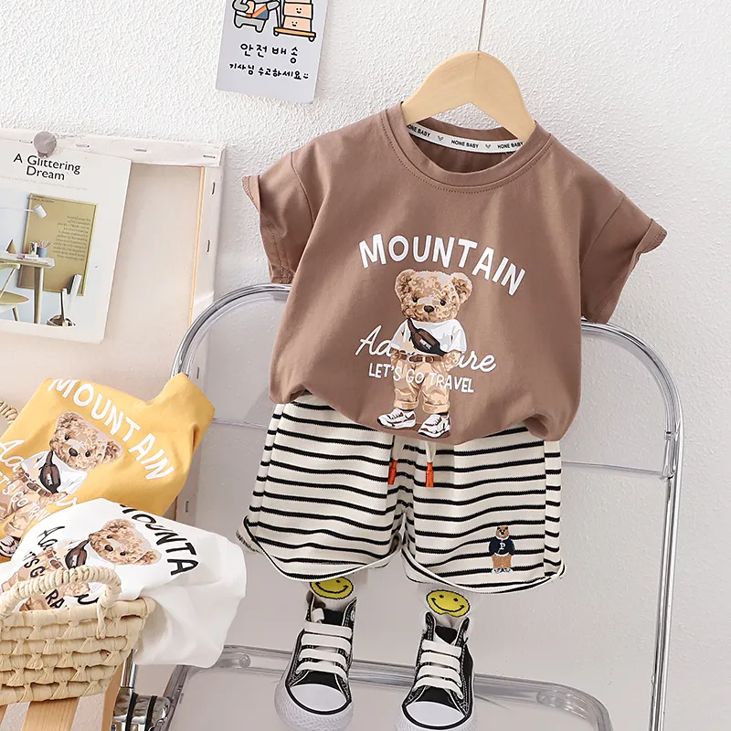 Summer baby boy clothes set kids clothes for boys kids boys clothes set  Boys clothes suits Top+shorts sets high quality