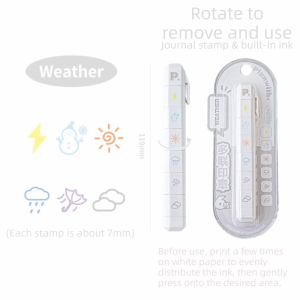 WAYCAI Detachable Arrival Cute To Do List Journal Stamp Portable Multi-Head Diary Seal  Stamp Mark for Scrapbook Journal
