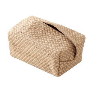 【SG】Tissue Box Simple Cotton Linen Woven Cloth Art  Towel Box Cover Bag Home Room Decorative