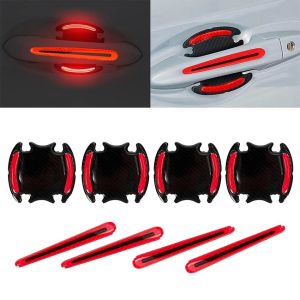 【Local Warehouse】PVC Anti-collision Strips 4pcs Reflective Sticker Car Strips Outer Accessory Parts Handle Bowl Reflective-Car-Bowl-Sticker