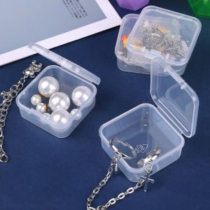10pcs/20pcs Clear Clamshell Organizer Pack Pins Jewelry Earplug Office Stationery Mini Storage Boxes