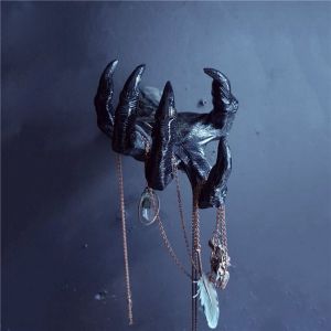 CHDHALTD 3D Witchs Hand Gothic Resin Simulation Hands Statue Demon Claw Wall-mounted Bag Hangers for Home