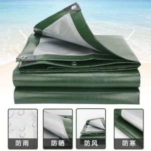 SPARAK Reinforced Edge Waterproof Tarpaulin Waterproof Coating Grommet Eyelets Rain Cover Canopy Heavy Duty Green Color Multipurpose Tarp Sheet Outdoor Use