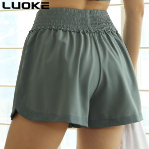 LUOKEผู้หญิงกีฬาสั้นSeluarขี่จักรยานกางเกงขาสั้นออกกำลังกายสตรีผู้หญิง2ใน1กางเกงขาสั้นออกกำลังกายสำหรับผู้หญิงแฟชั่นหลวมสบายๆ