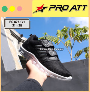Yasa Footwear - Sepatu Sekolah PRO ATT PC 873V 31 - 38 / Sepatu Sekolah Hitam / Sepatu Sneakers Anak / Sepatu Keren /Sepatu Perekat