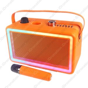 🔥KTV SP500 Karaoke Bluetooth Speaker SP-500 Portable Wireless With LED Light Mobile Dual 2 Microphone Mic 3D Stereo Bass