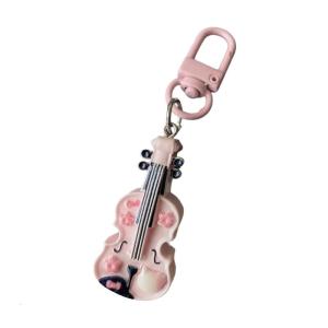 Cat Violin Theme Keychain Resin Alloy Accessory for Teens Students Best Friend Gift for Christmas Valentines Day