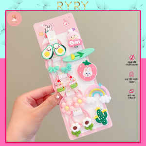 Set 15 Cọt Tóc Kẹp tóc bấm mái cho bé gái xinh xắn dễ thương nhiều mẫu