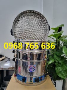 Nồi hấp bánh DA LỢN bánh xu xuê các loại Bánh công nghiệp size 52cm chạy điện có 3 tầng hấp
