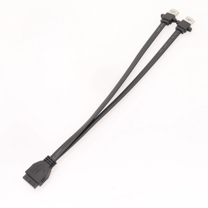 USB3.0 Faceplate Cable 19Pin Motherboards to USB Female Splitter Adapter for PC Case DIY Flat Cable 30cm/50cm/80cm