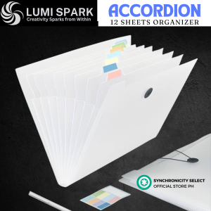 LUMISPARK ACCORDION Transparent Insert File Folder | Free Color Sticker Tags Expansion File | A4 Document Bag Multi-Layer Expanding Wallet Folder Holder Organizer For School Office Stationery | Extra Thick File Bag Suitable For Study And Work Storage