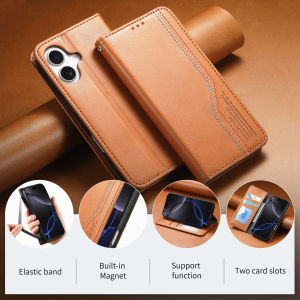 Flip Strong Magne Leather Cards Solt Wallet Book Case For iPhone 16 Pro Max 16e 17 Air 15 Plus 14 13 12 Flip Bag Stand Cover