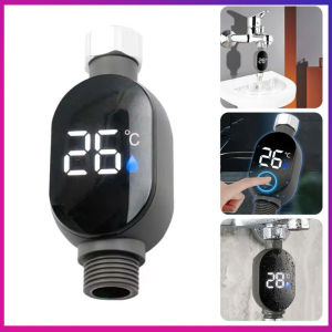 Accurate Faucet Water Temperature Gauge Waterproof Led Display 0~99 Shower Water Thermometers Enduring Black Temperature Measurement Meter Household Bathroom