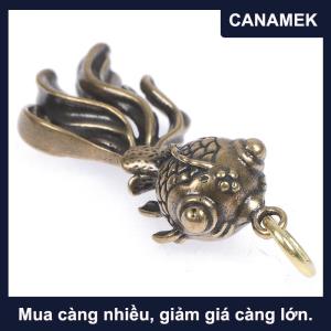 【CANAMEK】 3D Brass cá đúc động vật bức tượng retro phong cách Kim Loại Điêu Khắc Đồ trang trí quà tặng
