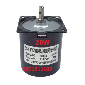 [Nhông kim loại] mô tơ giảm tốc 220v 68KTYZ 28W — Motor giảm tốc 220V 28W chế băng tải mini · motor lò nướng · biển quảng cáo
