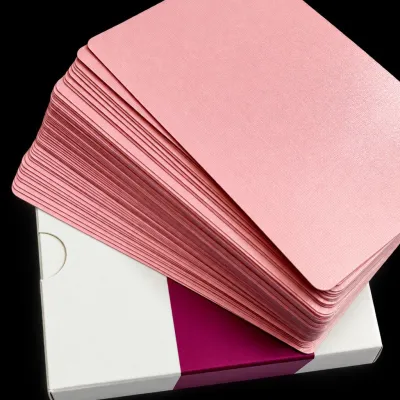 DCR 50/56pcs DIY Blank Paper Card High Quality Round Edge Blank Paper Card DIY Flash Card DIY Craft Card Blank Cards Pastel Pink Blank Card White DIY Card