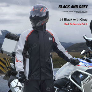 RAINPRO Superior Quality Motorcycle Raincoat Suit: Two-Piece Mens Full-Body Stormproof Windproof