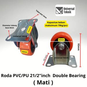 Roda troli  21/2" inch orange roda Caster kastor-Mati