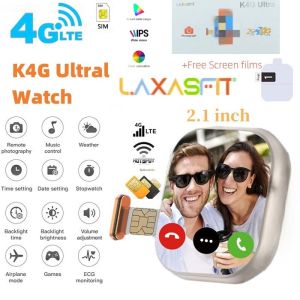 K4G Ultra 4G Smart Watch 2.1 inch HD Ultral 10 island Smart Watch SIM Card   Men Women Smartwatch Waterproof Sport Fitness For Android Phone