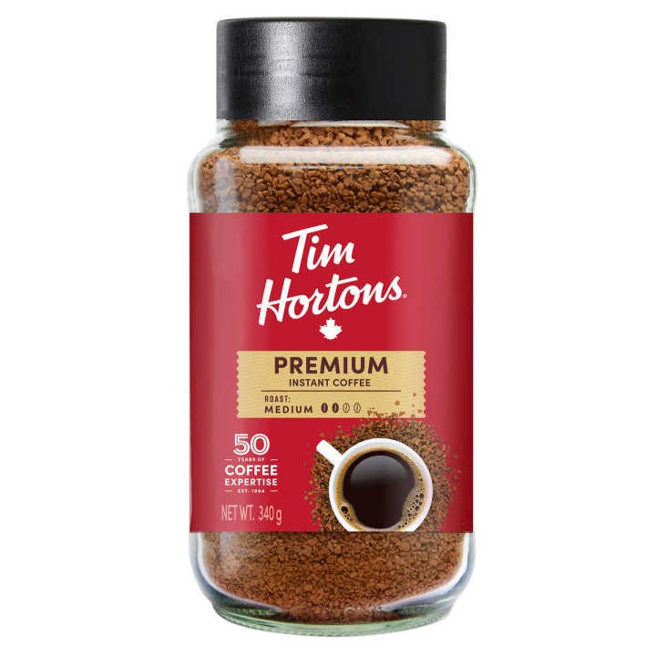 Tim Hortons Premium Instant Coffee, Decaf, Light Roast, Dark Roast