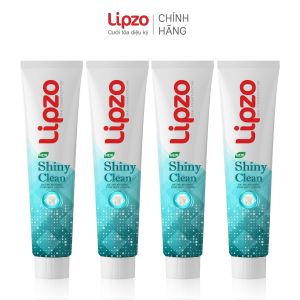 Kem Đánh Răng Lipzo Shiny Clean 185g Vị The Mát Diệt Khuẩn Khử Mùi Không Bào Mòn Men Răng Từ Khoáng Chất Vỏ Sò