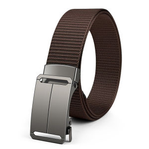 Elastic Nylon Belt with Quick Release Buckle for Trousers Canvas Elastic Belt Automatic Buckle for Jeans男士高弹力尼龙自动扣腰带
