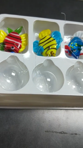 Handmade Glass Fish Decorations with Bubble 6Piece Aquarium Float Decoration for Creative Homes Embellishment