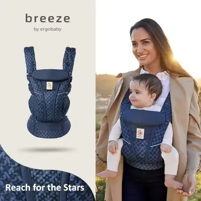 Ergo baby Omni Breeze All Carry Positions Breathable Mesh Baby Carrier Newborn to Toddler with Enhanced Lumbar Support & Airflow (0-48 Months 3-20kg)