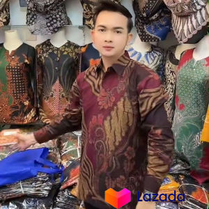 Baju Batik Pria Lengan Panjang Bahan Katun Premium Baturaden Reguler Fit