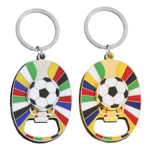 Turntable Soccer Ball Design 2026 Keychain Alloy Bottle Opener Compact Size For Sports Lovers Travel Parties