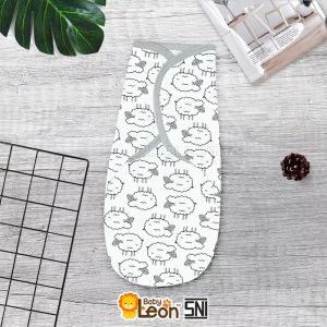 Bedong bayi/Bedong bayi instan baby leon single knitt/bedong lipat praktis/Bedong bayi perekat murah/Bedong bayi katun