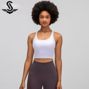 Succming Áo vest yoga phong cách mới đa năng Pilates với đệm ngực cho phụ nữ cảm giác gần như không có áo thể thao chống sốc S2081
